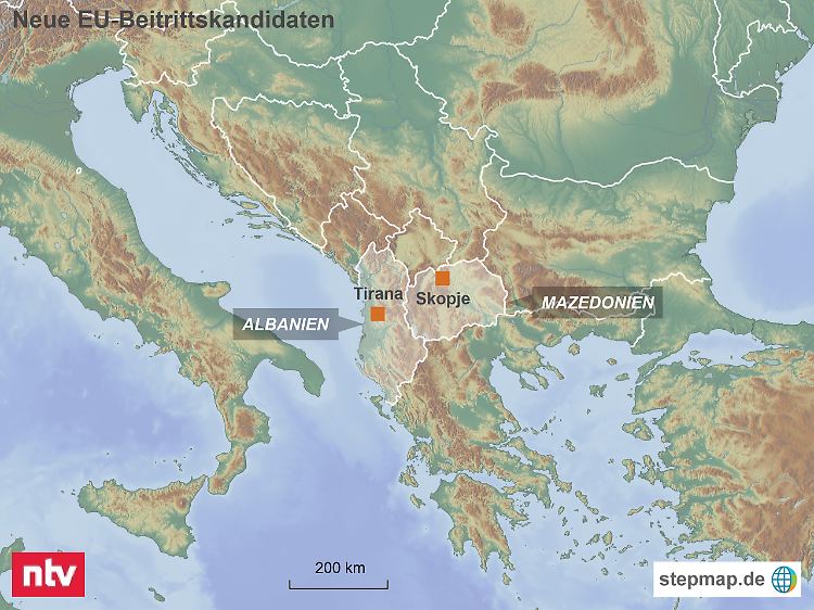 Beitrittskandidaten auf dem Balkan: Albanien und die frühere jugoslawische Republik Mazedonien wollen Mitglied der Europäischen Union werden.