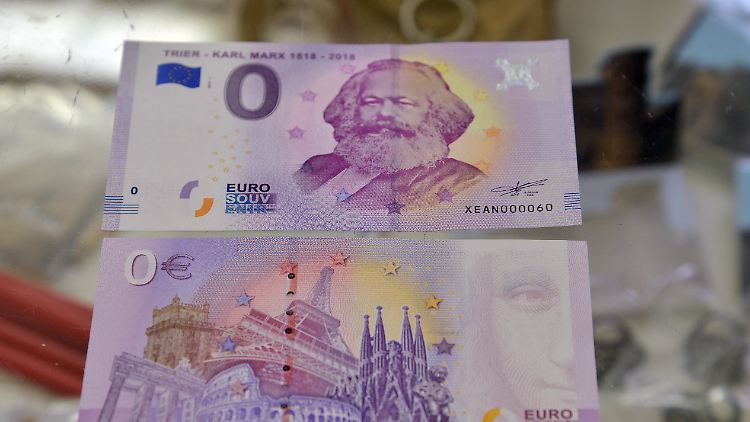 Vorder- und Rückseite der Null-Euro-Scheine, die die Trier Tourismus und Marketing GmbH jüngst herausgebracht hat.
