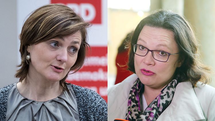 Simone Lange und Andrea Nahles (v.l.): Nur eine kann SPD-Vorsitzende werden.