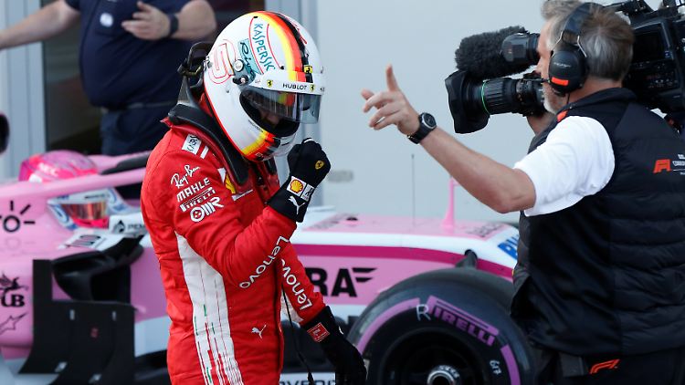Die Faust geballt: Sebastian Vettel sichert sich seine 53. Pole Position.