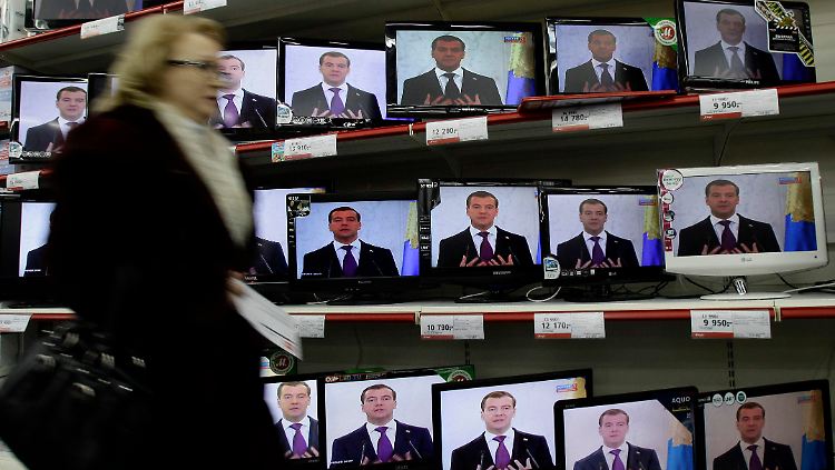 Medwedews Rede wurde live übertragen.