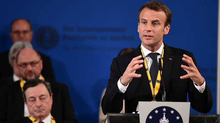 Macron warb auch in Aachen für seine Reformideen der EU.