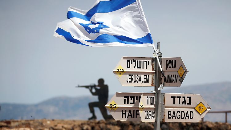 Israelischer Überwachungspunkt auf den Golanhöhen, wo iranische Raketen einschlugen.