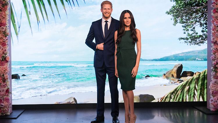 Fast geschafft - im Wachsfigurenkabinett ist Meghan schon, bald auch in den Flitterwochen.