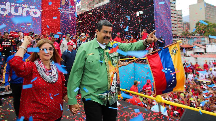 Voll im Wahlkampfmodus: Mit diesem Foto wirbt die venezolanische Regierung für Präsident Marduro.