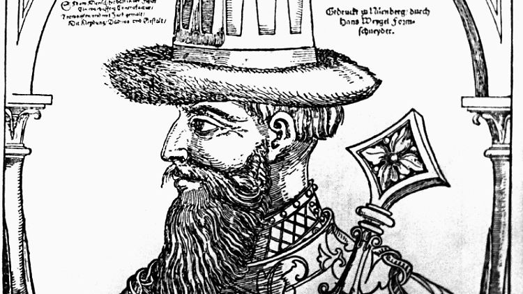 Auch dieser Stich von Hans Weygel aus dem Jahr 1580 zeigt Iwan den Schrecklichen - dabei handelt es sich aber nicht um das attackierte Gemälde (siehe Tweet).