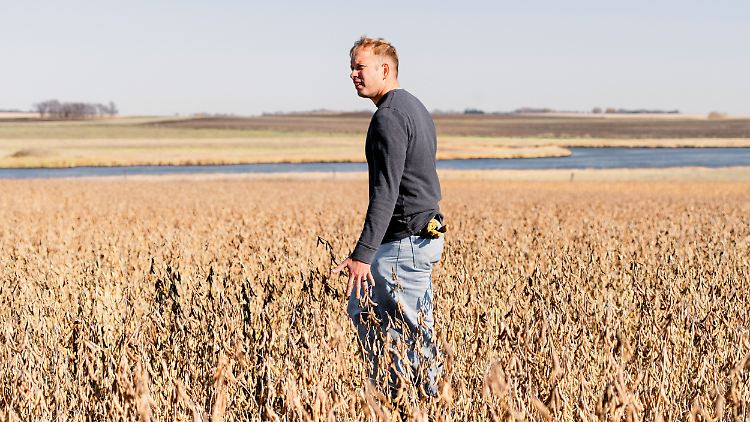 Farmer Jason McHenry glaubt an seine optimierten Sojabohnen.