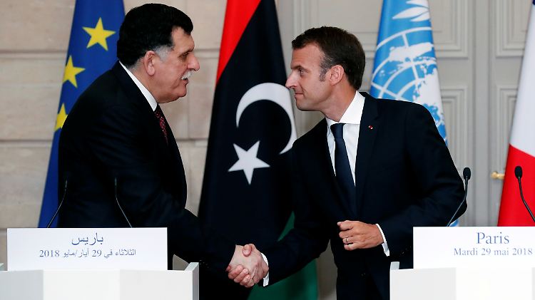 Der Chef der international anerkannten Einheitsregierung Libyens, Fajis al-Sarradsch, und Frankreichs Präsident Emmanuel Macron sind sich einig.