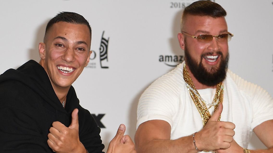 Musiker Kollegah (r) und Farid Bang.