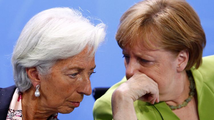 Lagarde und Merkel trafen in Berlin zusammen - beide hatten das G7-Fiasko in Kanada persönlch miterlebt.
