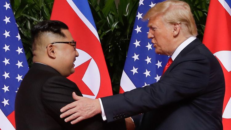 Kim und Trump bei ihrem Gipfel in Singapur. Ein Gewinner des Treffens ist aber China.