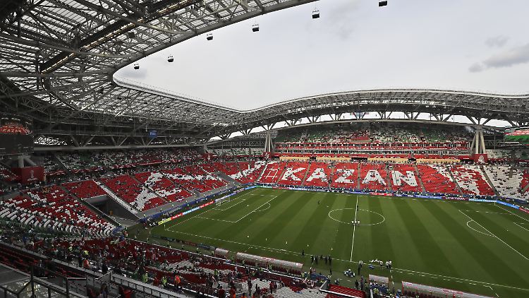 Scheinen wird die Sonne dort über der "Kasan-Arena", die 45.105 Zuschauer fasst.