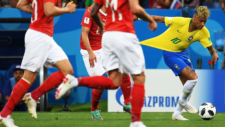 Gegen die Schweiz suchte Neymar 28 Mal die Eins-zu-Eins-Situation.