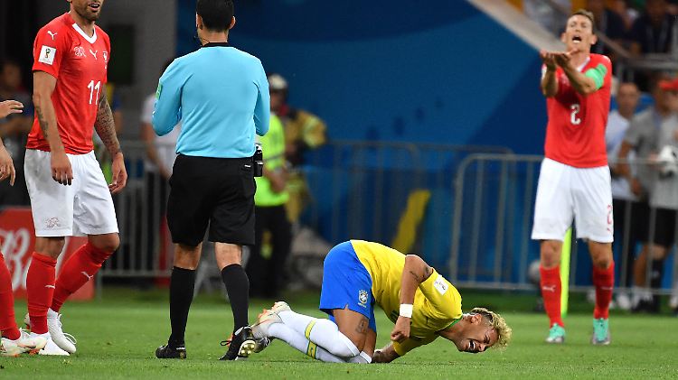 Im Spiel gegen die Schweiz war Neymar bei 10 von 19 Fouls der Leittragende.