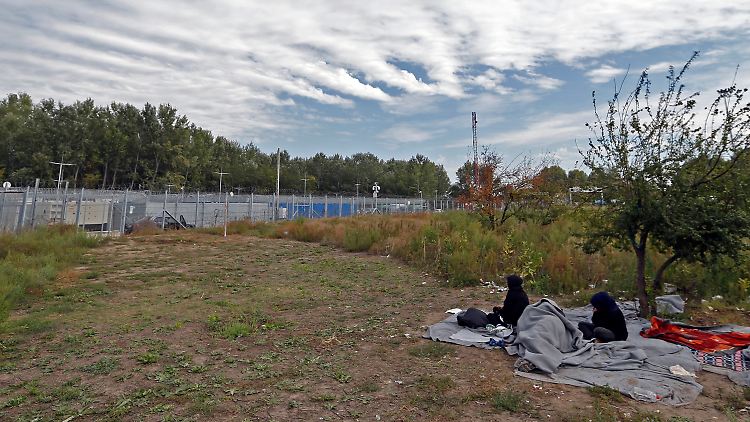 Kein Durchkommen: Eine afghanische Familie an der abgeriegelten Grenze zwischen Serbien und Ungarn. 