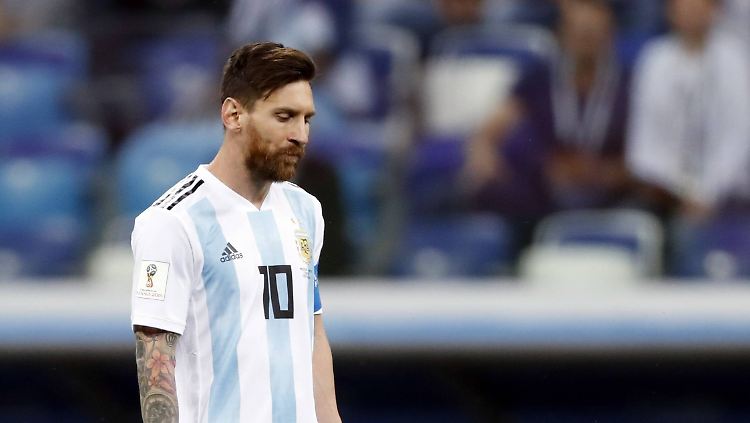 Hängende Köpfe bei den Argentiniern - auch bei Lionel Messi.