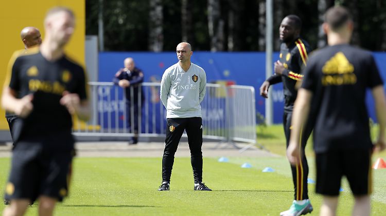 Roberto Martínez beim Training vor dem Viertelfinale gegen Brasilien.