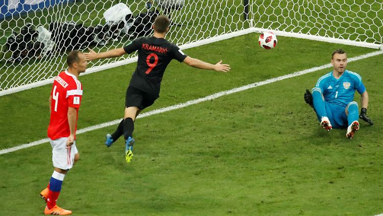 Hoffenheim-Profi Andrej Kramaric sorgte acht Minuten nach Russlands Traumtorführung für den kroatischen Ausgleich.