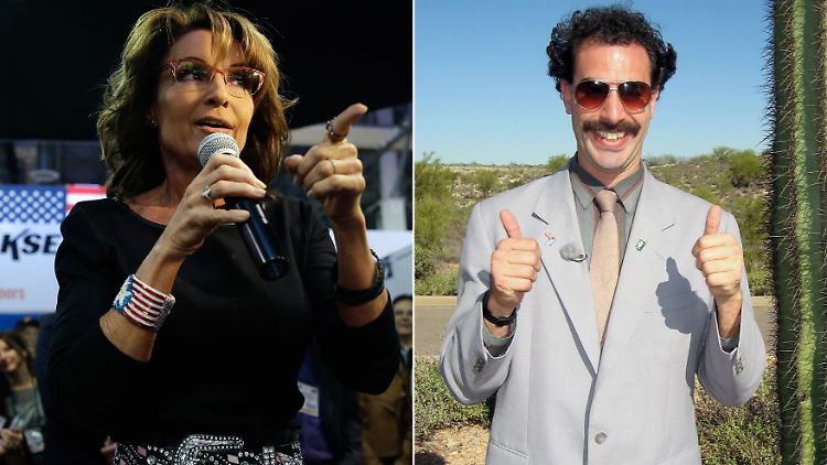 Werden wohl keine Freunde mehr: Sarah Palin und Sacha Baron Cohen alias "Borat".