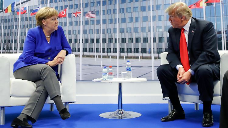 Trump spricht von einer "sehr, sehr guten Beziehung" zu Kanzlerin Merkel.