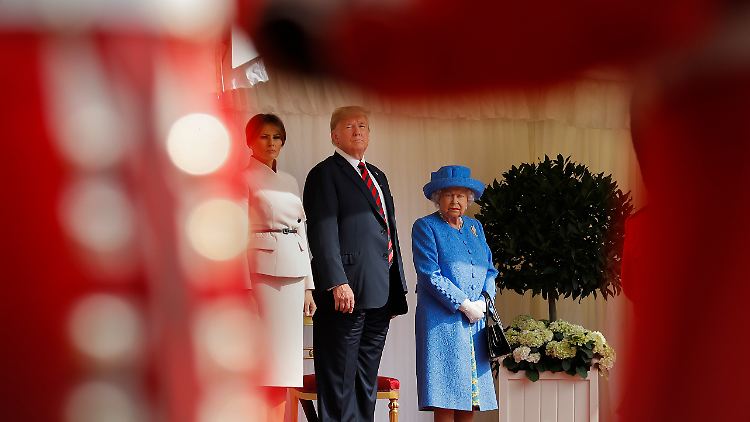 Die Queen empfing den Präsidenten und dessen Frau auf Schloss Windsor.