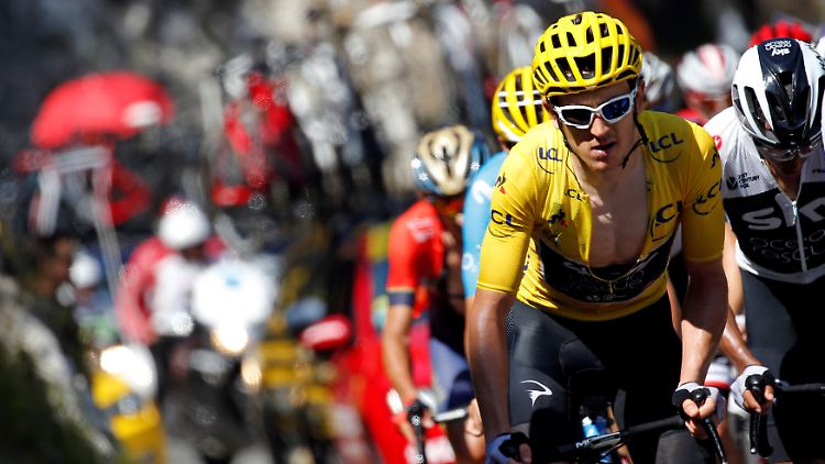 Geraint Thomas verteidigt mit seinem Etappensieg in Alpe d’Huez natürlich das Gelbe Trikot.