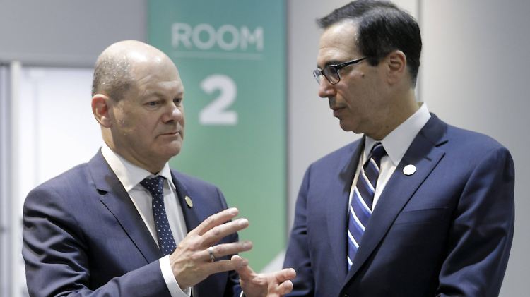 Scholz und sein Amtskollege Mnuchin aus den USA.