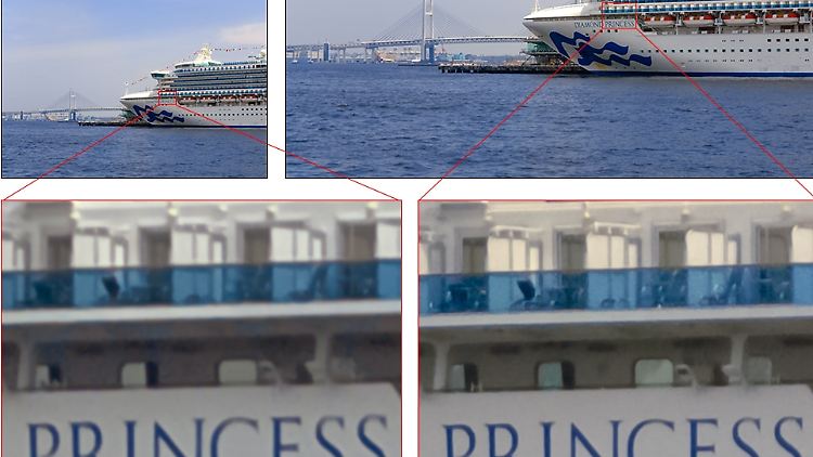 Links eine Vergrößerung aus einer 12-Megapixel-Aufnahme, rechts aus einem 48-Megapixel-Foto des IMX586.