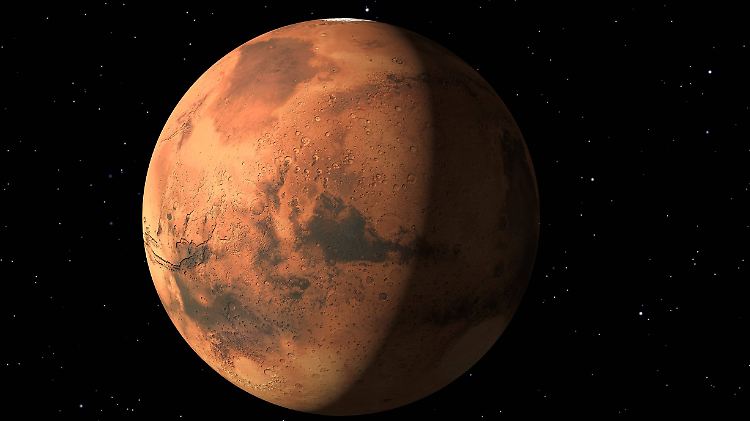 3D-Darstellung des Roten Planeten anhand von Nasa-Daten.