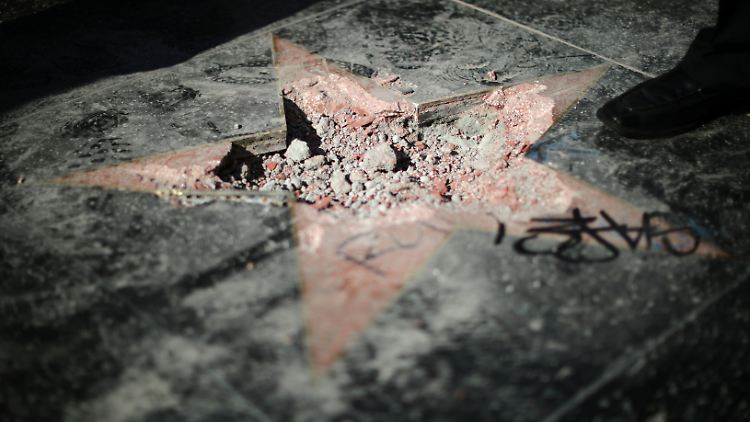 Vandalismus als Kritik am US-Präsidenten.