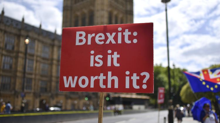 Demonstranten sprechen sich in London gegen den Brexit aus.