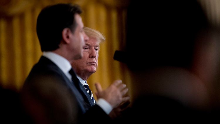 Trump spricht bei der Pressekonferenz mit Conte über viele Themen.