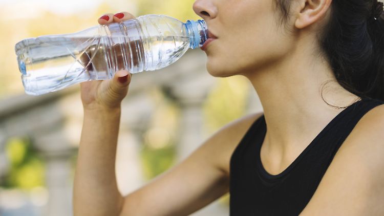 Bei hohen Temperaturen sollte man zwei bis drei Liter Wasser täglich trinken.