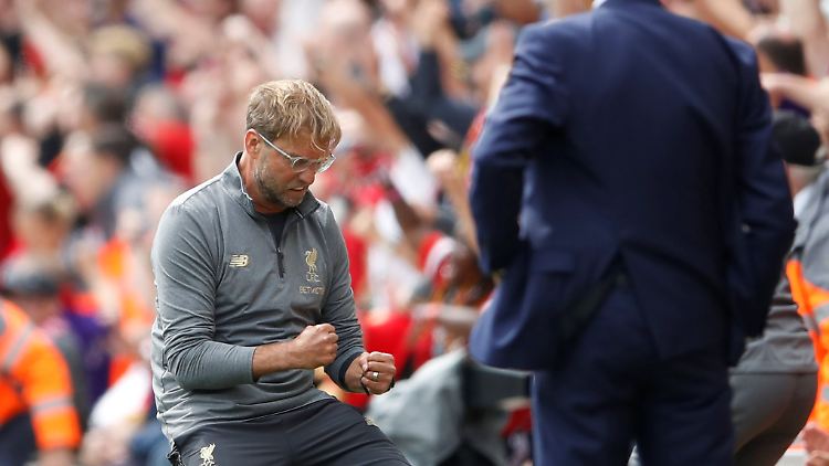 Jürgen Klopp überzeugte an der Seitenlinie mit euphorischen Jubelposen.