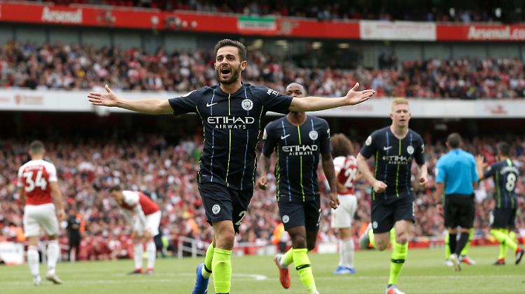 Bernardo Silva (l.) sorgte mit seinem Treffer zum 2:0 in der 64. Minute für die Vorentscheidung.