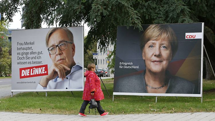 Bislang stehen nur die Wahlplakate von CDU und Linken nebeneinander.
