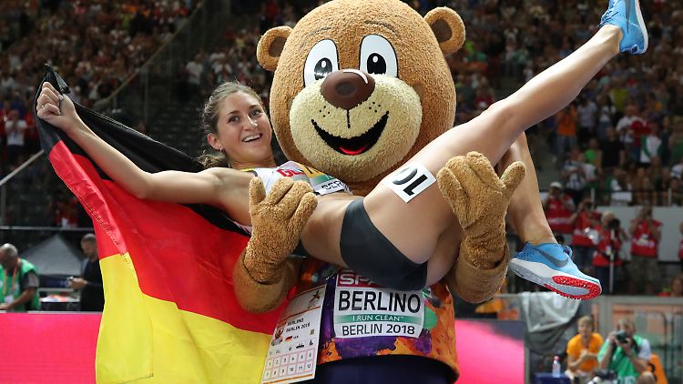 Gesa Krause genießt die "geile Atmosphäre" im Berliner Olympiastadion.