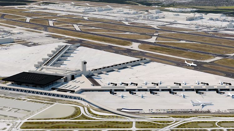 Wenn der Flugsteig G komplett ist, können dort von 24 Gates bis zu sieben Millionen Fluggäste pro Jahr starten und landen.