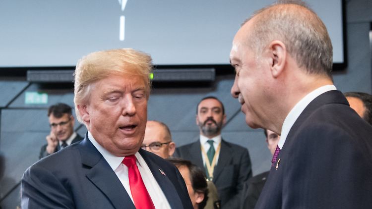 Spannungen unübersehbar: Donald Trump und Recep Tayyip Erdogan beim Nato-Gipfel im Juli in Brüssel.