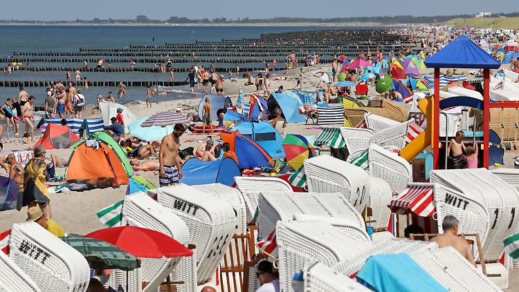 So voll sah es an besonders heißen Tagen an der Ostsee aus.
