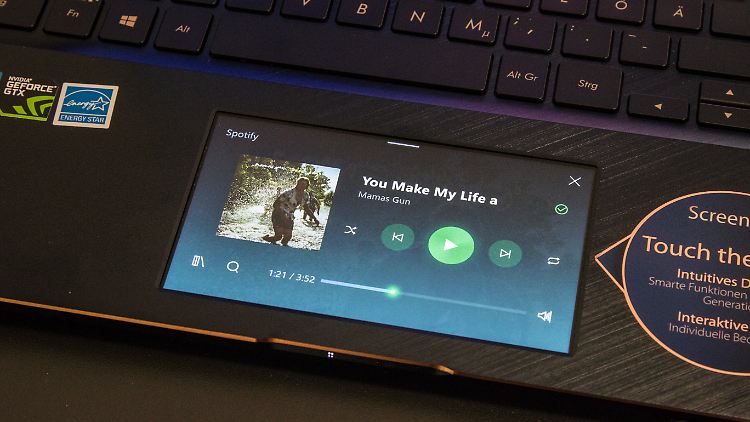Wenn man Spotify oder andere Anwendungen im Screenpad öffnet, kann man es nicht mehr als Touchpad nutzen und muss mit einer Maus arbeiten.