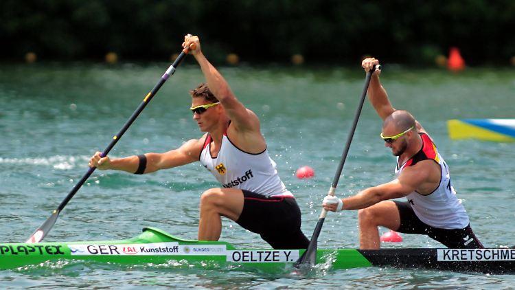 Oeltze/Kretschmer setzen sich auf der olympischen Distanz von 1000 Metern durch.