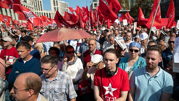 Demonstration der russischen KP in Moskau.