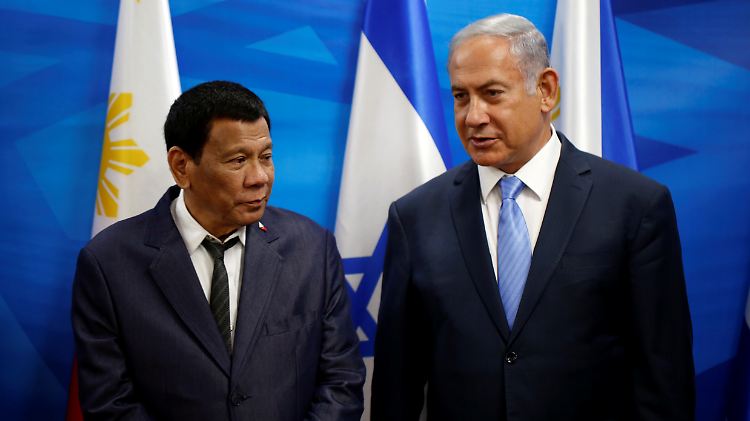 Rodrigo Duterte traf in Jerusalem auf Benjamin Netanjahu.