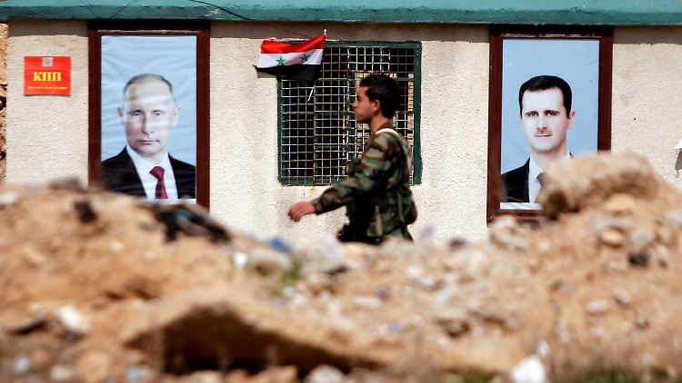 Putin (l.) und Assad (r.) pochen auf den raschen Wiederaufbau Syriens - mit internationaler Hilfe.