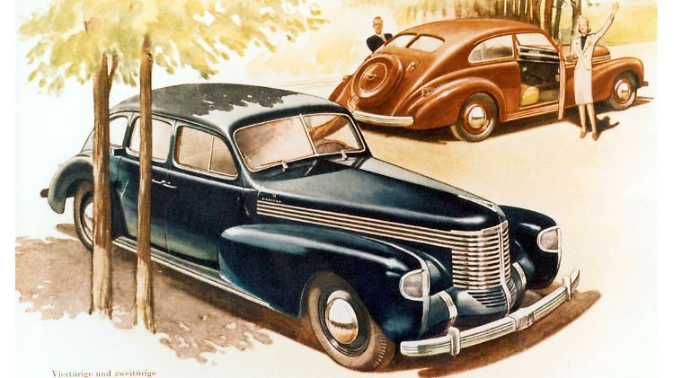 Opels legendäres Flaggschiff Kapitän lief vor 80 Jahren vom Stapel, hier eine Werbung von 1938.
