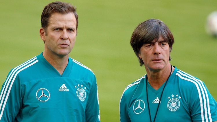 Bierhoff und Löw gab es bislang im Doppelpack - daran wollte der DFB vor der WM festhalten.
