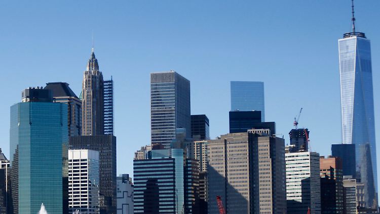 Die Skyline von Lower Manhattan.