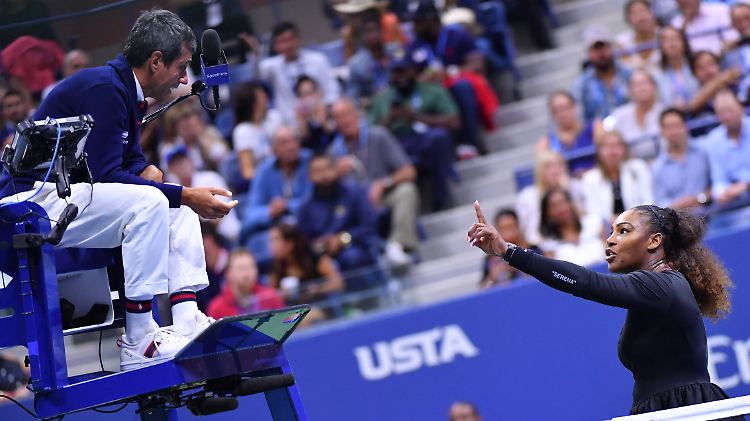 "Kann nicht sagen, dass er kein Dieb ist": Serena Williams im Disput mit Schiedsrichter Carlos Ramos.