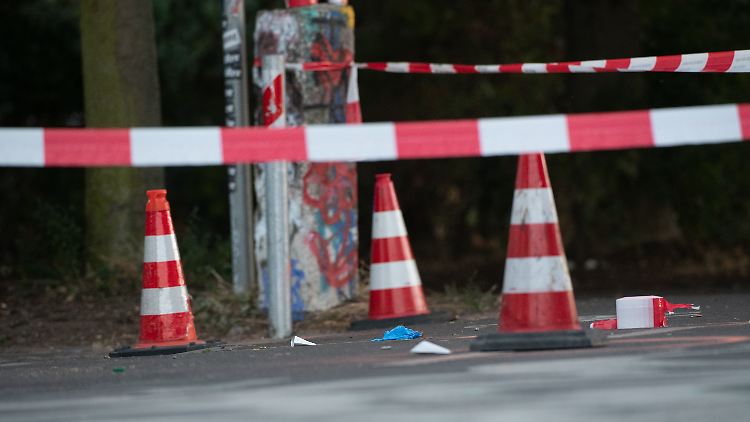 Polizeiabsperrung auf dem Tempelhofer Feld.